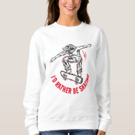 Skater, der mitten in der Luft fährt, statt Skaten Sweatshirt