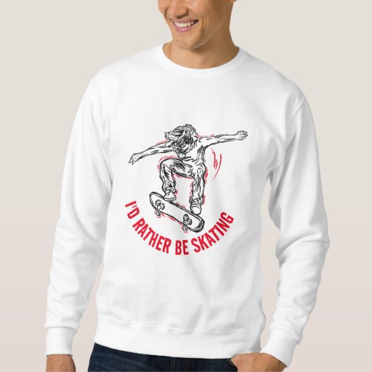 Skater, der mitten in der Luft fährt, statt Skaten Sweatshirt (Vorderseite)