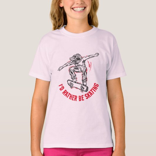 Skater, der mitten in der Luft fährt, statt Skaten T-Shirt (Vorderseite)