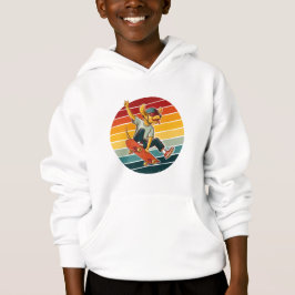Skater Dog Retro Sunset Hoodie