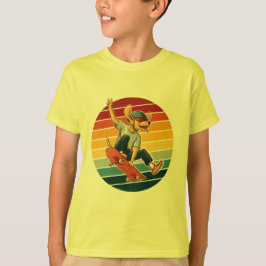 Skater Dog Retro Sunset T-Shirt