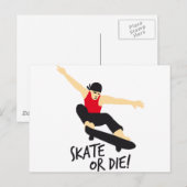 Skater E 3c Postkarte (Vorne/Hinten)
