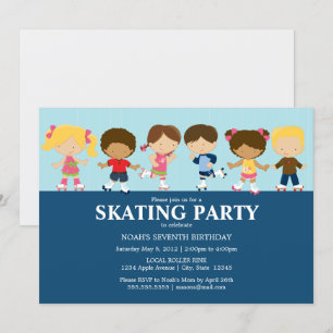Skater Einladung zur Blue Birthday Party