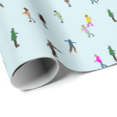 Skater Eiszeit Auf dem Skaten Bahnhofssee Geschenkpapier (Rolleneckpunkt)