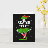 Skater Elf Christmas Family Girls Women Elf Squad  Karte (Gelbe Blume)