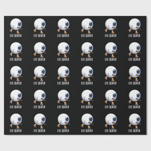Skater Funny Ice Skaten Pun Dark BG Geschenkpapier (Flach)