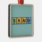 Skater gemacht von den Elementen Silbernes Ornament (Rechts)