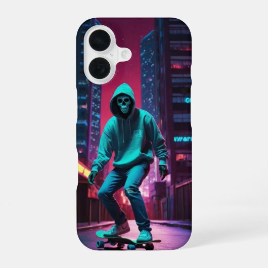 Skater Ghost iPhone 16 Hülle (Rückseite)