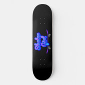 Skater Girl Blue Mauve Graffiti Skateboard (Vorderseite)