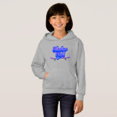 Skater Girl Blue Mauve Graffiti Skateboard Hoodie (Vorne ganz)