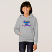 Skater Girl Blue Pink Graffiti Skateboard Hoodie (Vorne ganz)