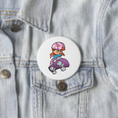 Skater Girl Fun Pink Helm Skateboard Button (Beispiel)