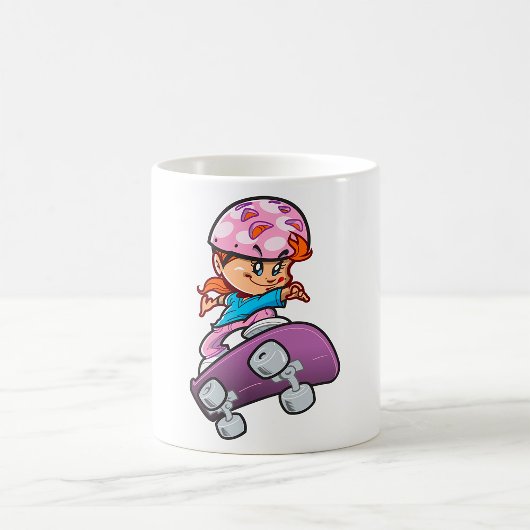 Skater Girl Fun Pink Helmet Skateboard Kaffeetasse