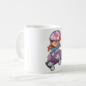 Skater Girl Fun Pink Helmet Skateboard Kaffeetasse (Vorderseite Links)