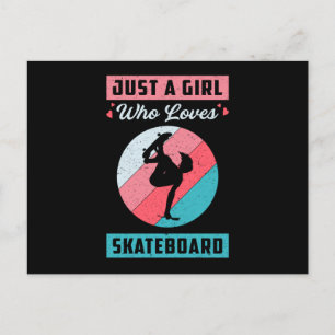 Skater Girl Girls Sk8 Skateboard Retro Geschenk üb Postkarte