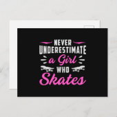 Skater Girl Girls Sk8 Skaten Skateboard Geschenk I Postkarte (Vorne/Hinten)