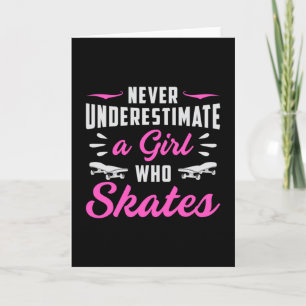 Skater Girl Girls Sk8 Skaten Skateboard Geschenk v Karte