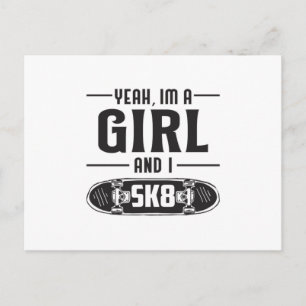 Skater Girl Girls Skaten Skateboard Funny Gift Postkarte