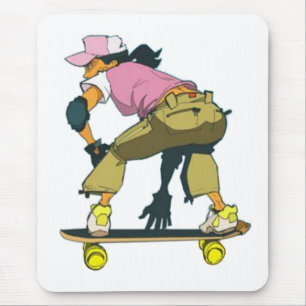 Skater Girl in Motion - Mousepad