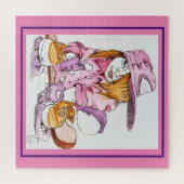 SKATER GIRL IN PINK auf der SKATEBOARD auf Puzzle (Horizontal)