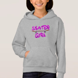 Skater Girl Lila Pink Skateboard Hoodie