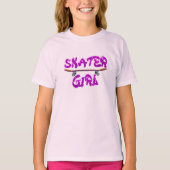 Skater Girl Lila Pink Skateboard T-Shirt (Vorderseite)