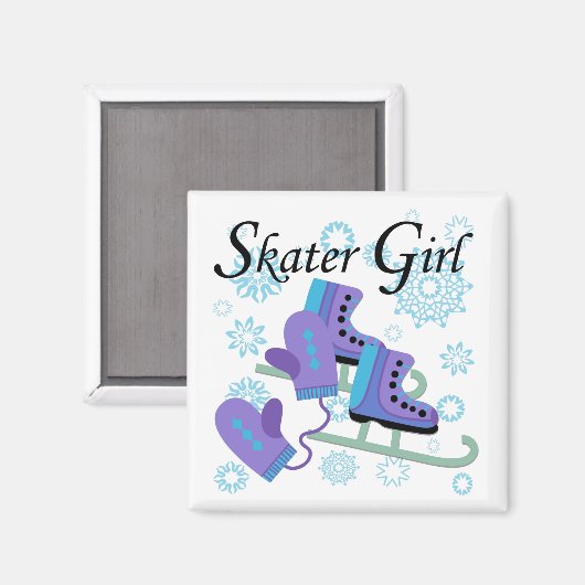 Skater Girl Magnet (Vorderseite/Rückseite)