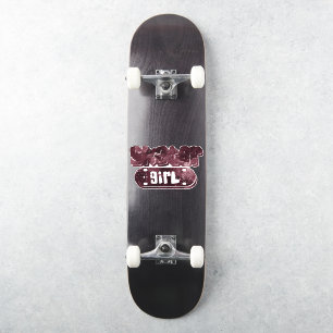 Skater Girl   Niedliche Burgundy Galaxy Agate Twee Aufkleber