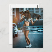 Skater Girl Postkarte (Vorne/Hinten)