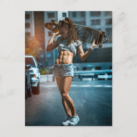 Skater Girl Postkarte (Vorderseite)