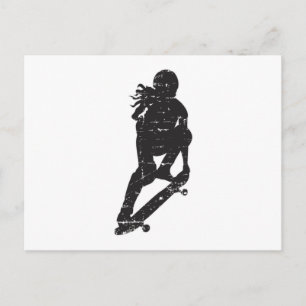 Skater Girl Skateboard Sk8 Skaten Funny Gift Idee Postkarte