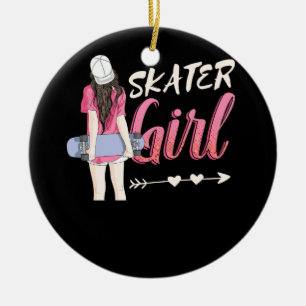 Skater Girl Skateboard Skateboard Skaten Keramik Ornament