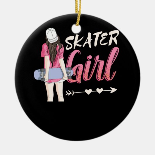 Skater Girl Skateboard Skateboard Skaten Keramik Ornament (Vorne)