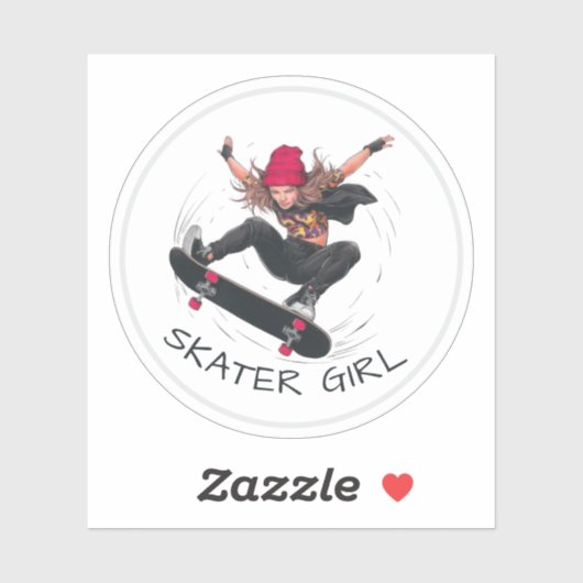 Skater Girl Skateboarding Aufkleber (Blatt)