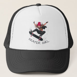 Skater Girl Skateboarding Hat Truckerkappe