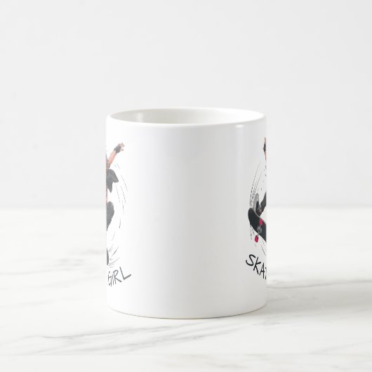 Skater Girl Skateboarding Kaffeetasse (Mittel)