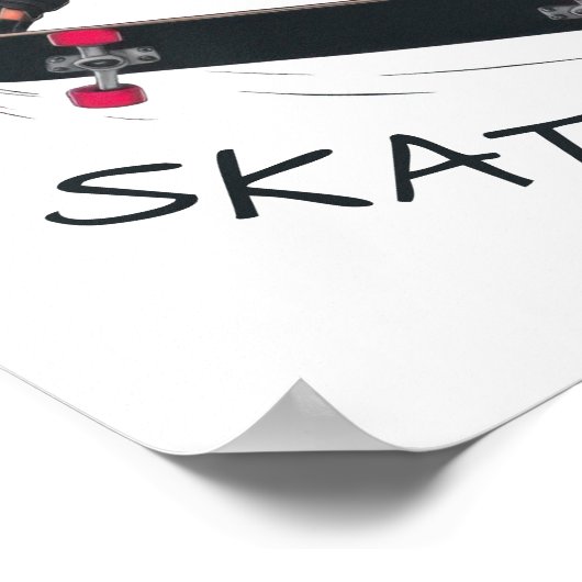 Skater Girl Skateboarding Poster (Ecke)