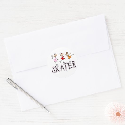 Skater Girl Strichmännchen Sticker (Umschlag)
