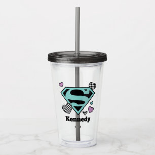 Skater Girl Supergirl Herz S Schild Acryltrinkbecher