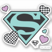 Skater Girl Supergirl Herz S Schild Aufkleber (Vorderseite)