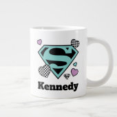 Skater Girl Supergirl Herz S Schild Jumbo-Tasse (Rechts)