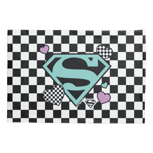 Skater Girl Supergirl Herz S Schild Kissenbezug (Rückseite)