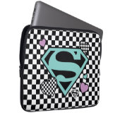 Skater Girl Supergirl Herz S Schild Laptopschutzhülle (Vorne Rechts)