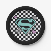Skater Girl Supergirl Herz S Schild Pappteller (Vorderseite)