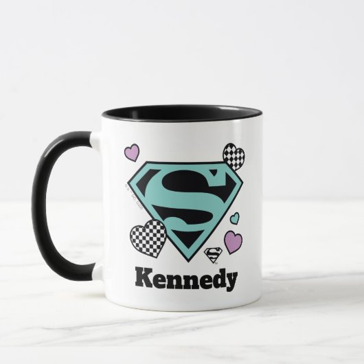 Skater Girl Supergirl Herz S Schild Tasse (Links)