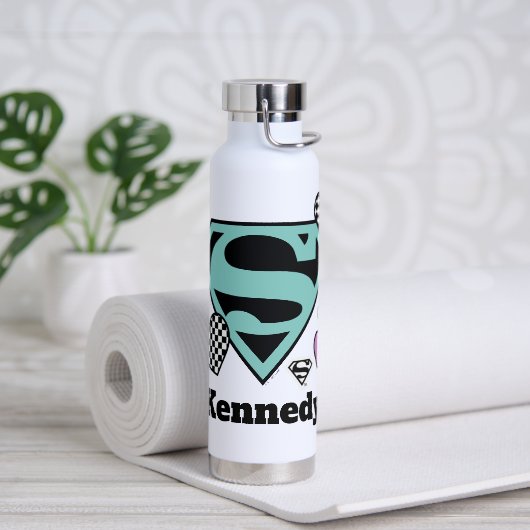 Skater Girl Supergirl Herz S Schild Trinkflasche (Yoga)