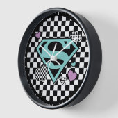 Skater Girl Supergirl Herz S Schild Uhr (Winkel)