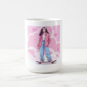 Skater Girl Vibes - Pastellästhetische Collage Kaffeetasse (Mittel)