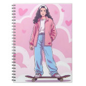 Skater Girl Vibes - Pastellästhetische Collage Notizblock (Vorderseite)