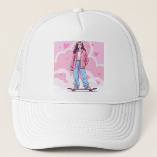 Skater Girl Vibes - Pastellästhetische Collage Truckerkappe